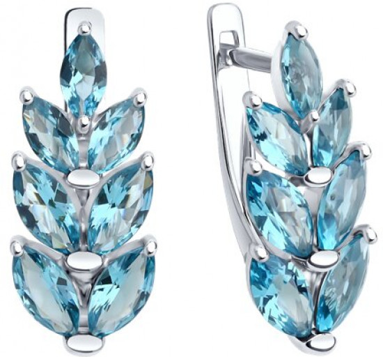 Серьги из серебра с ситаллами