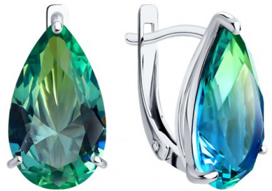 Серьги из серебра с ситаллами