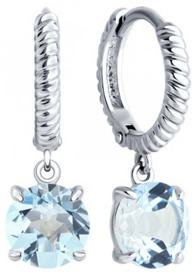 Серьги из серебра с топазами