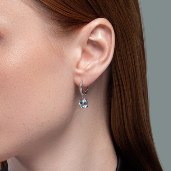 Серьги из серебра с топазами