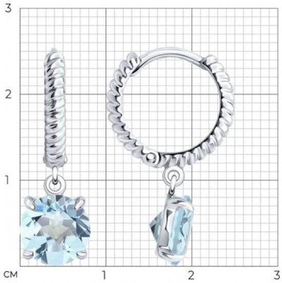 Серьги из серебра с топазами