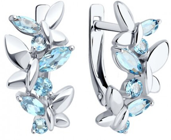 Серьги из серебра с топазами