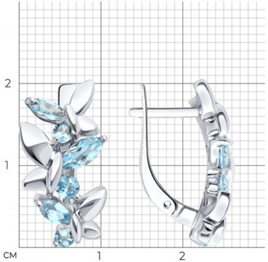 Серьги из серебра с топазами