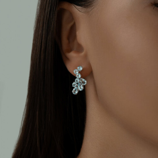 Серьги из серебра с топазами