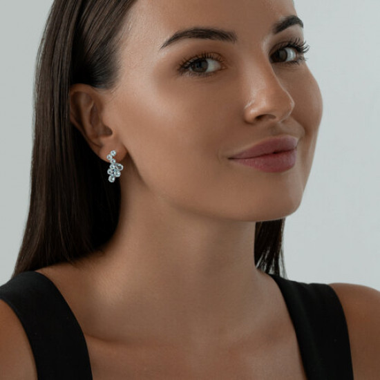 Серьги из серебра с топазами