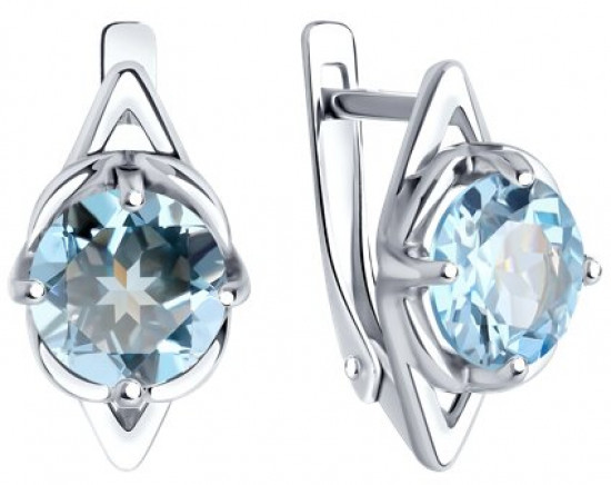 Серьги из серебра с топазами