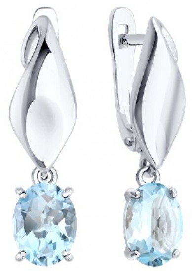 Серьги из серебра с топазами