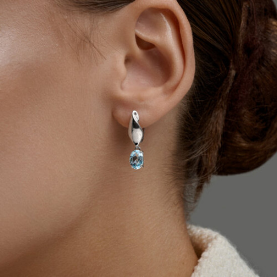 Серьги из серебра с топазами