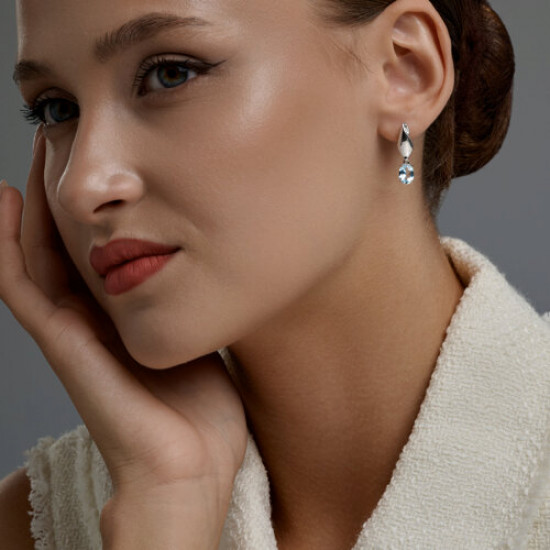 Серьги из серебра с топазами