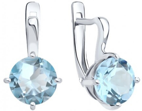 Серьги из серебра с топазами