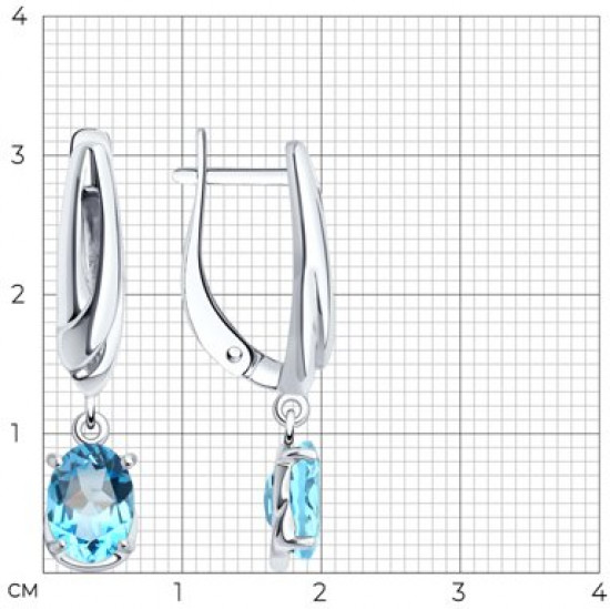 Серьги из серебра с топазами