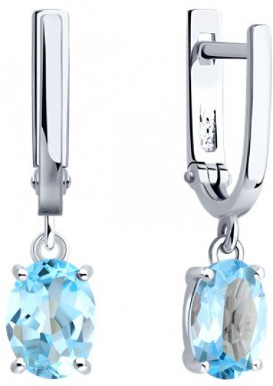 Серьги из серебра с топазами