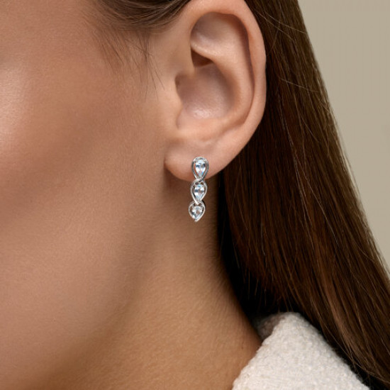 Серьги из серебра с топазами