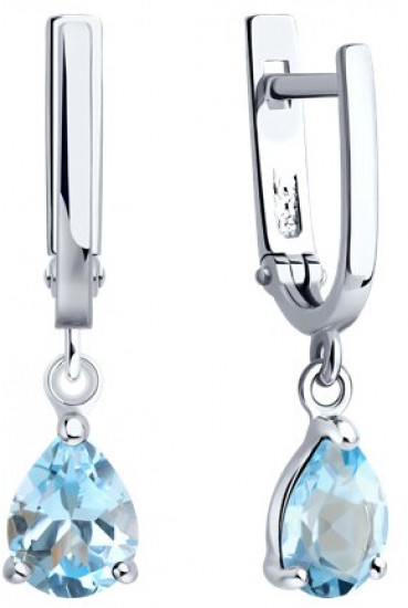 Серьги из серебра с топазами