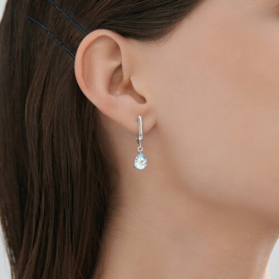 Серьги из серебра с топазами