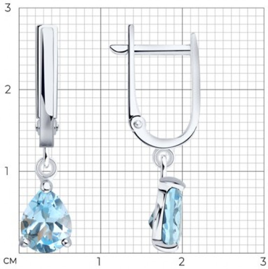 Серьги из серебра с топазами