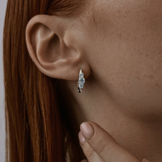 Серьги из серебра с топазами