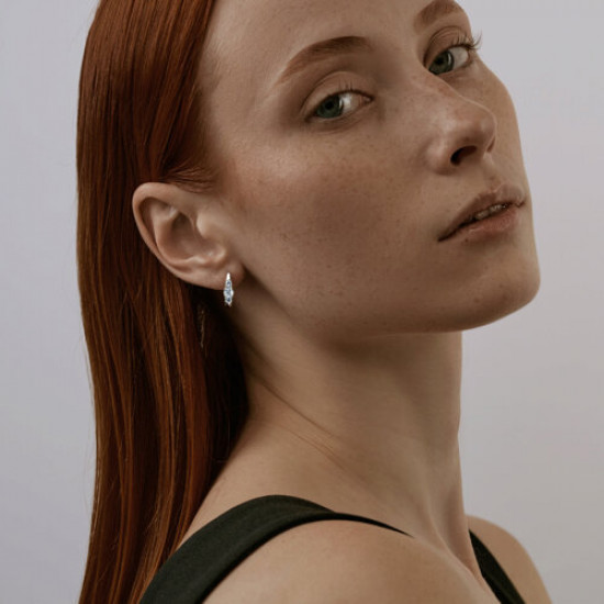 Серьги из серебра с топазами