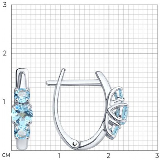 Серьги из серебра с топазами