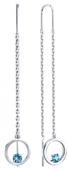 Серьги из серебра с топазами