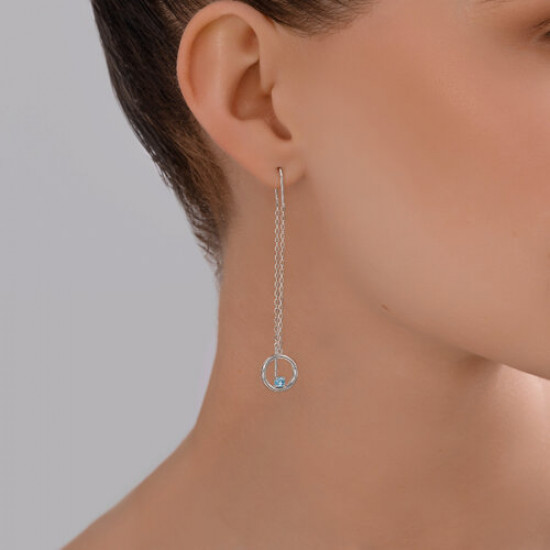 Серьги из серебра с топазами