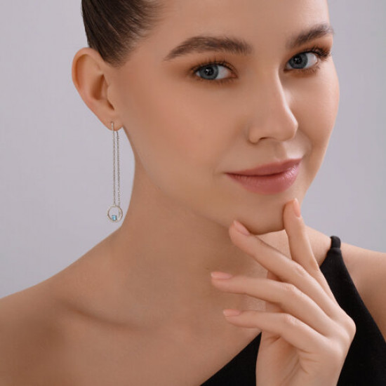 Серьги из серебра с топазами