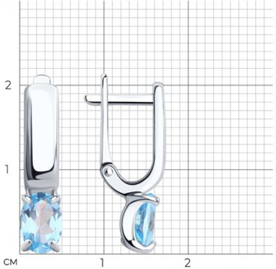 Серьги из серебра с топазами