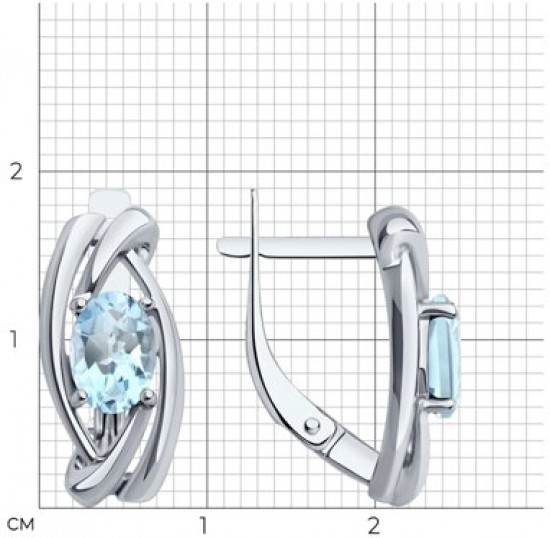 Серьги из серебра с топазами