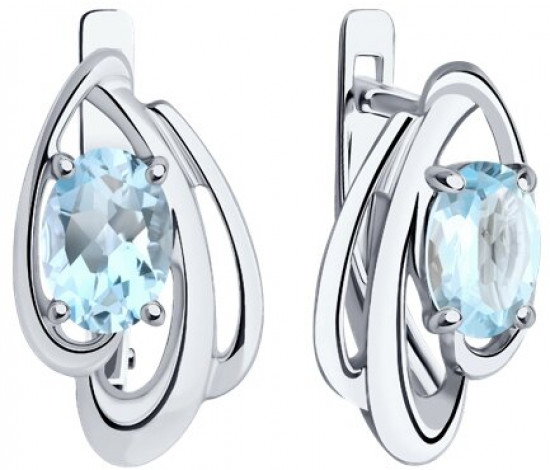 Серьги из серебра с топазами
