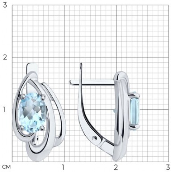 Серьги из серебра с топазами
