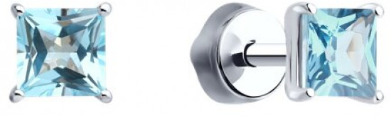 Серьги из серебра с топазами