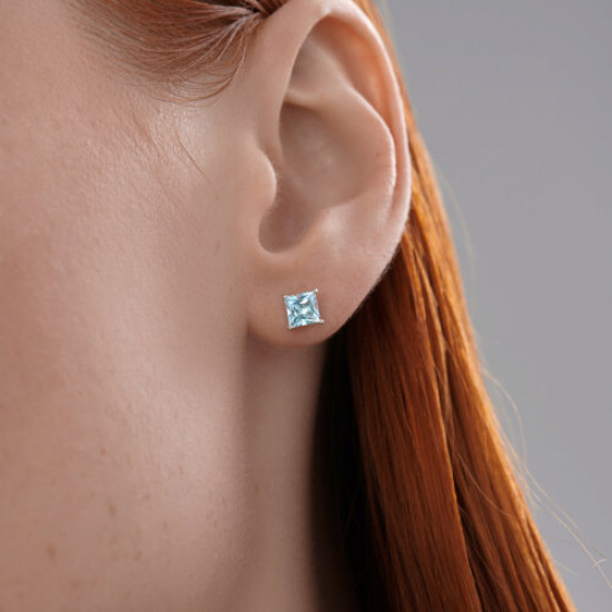 Серьги из серебра с топазами