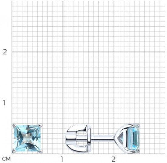 Серьги из серебра с топазами