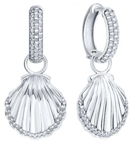 Серьги из серебра с фианитами