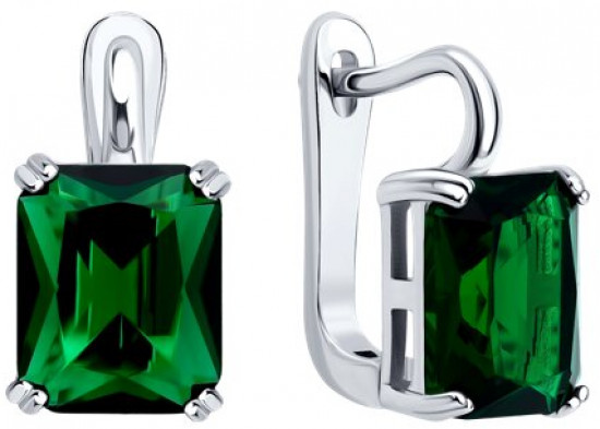 Серьги из серебра с фианитами