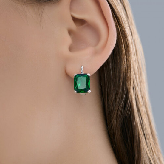 Серьги из серебра с фианитами