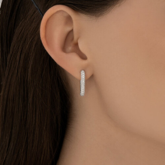 Серьги из серебра с фианитами