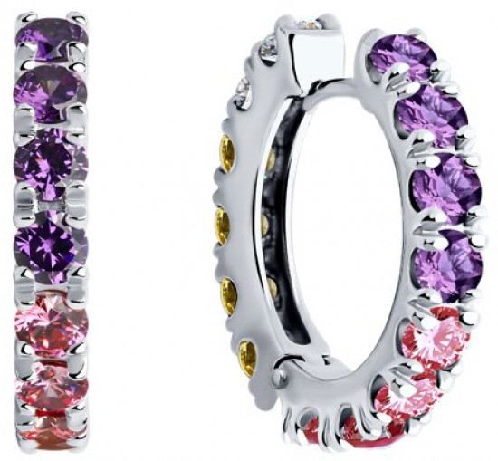 Серьги из серебра с фианитами