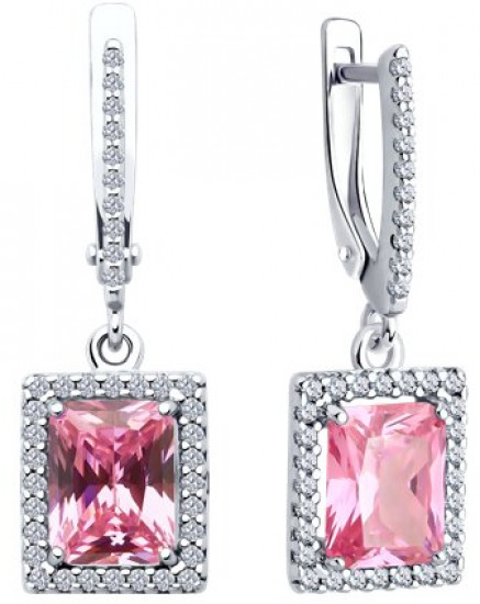 Серьги из серебра с фианитами