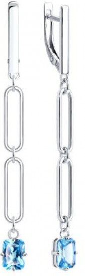 Серьги из серебра с фианитами