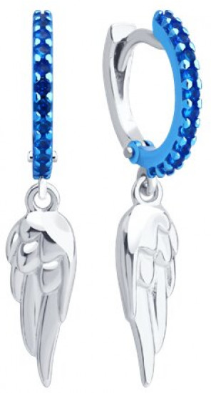 Серьги из серебра с фианитами