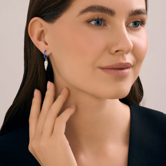 Серьги из серебра с фианитами