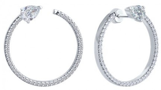 Серьги из серебра с фианитами