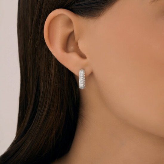 Серьги из серебра с фианитами