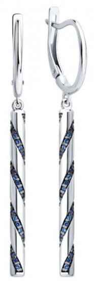 Серьги из серебра с фианитами