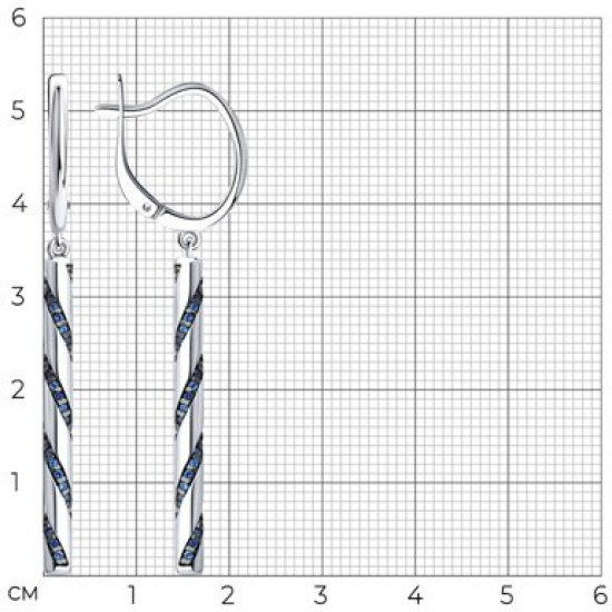 Серьги из серебра с фианитами