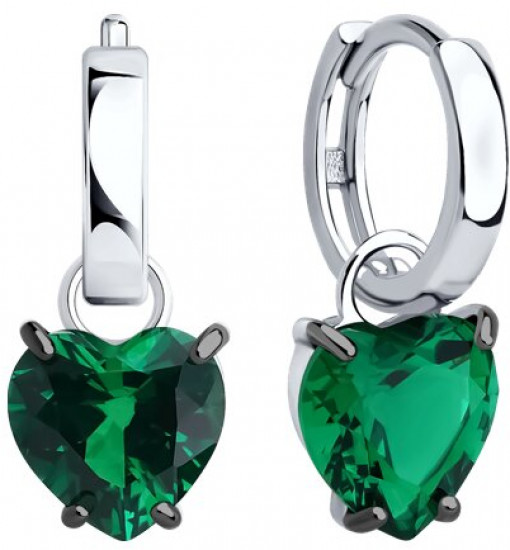 Серьги из серебра с фианитами