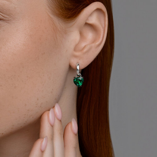 Серьги из серебра с фианитами