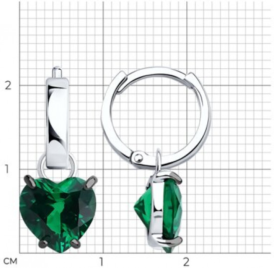 Серьги из серебра с фианитами