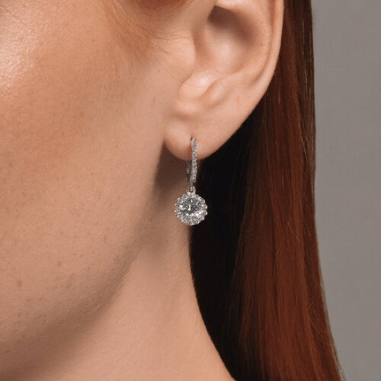 Серьги из серебра с фианитами